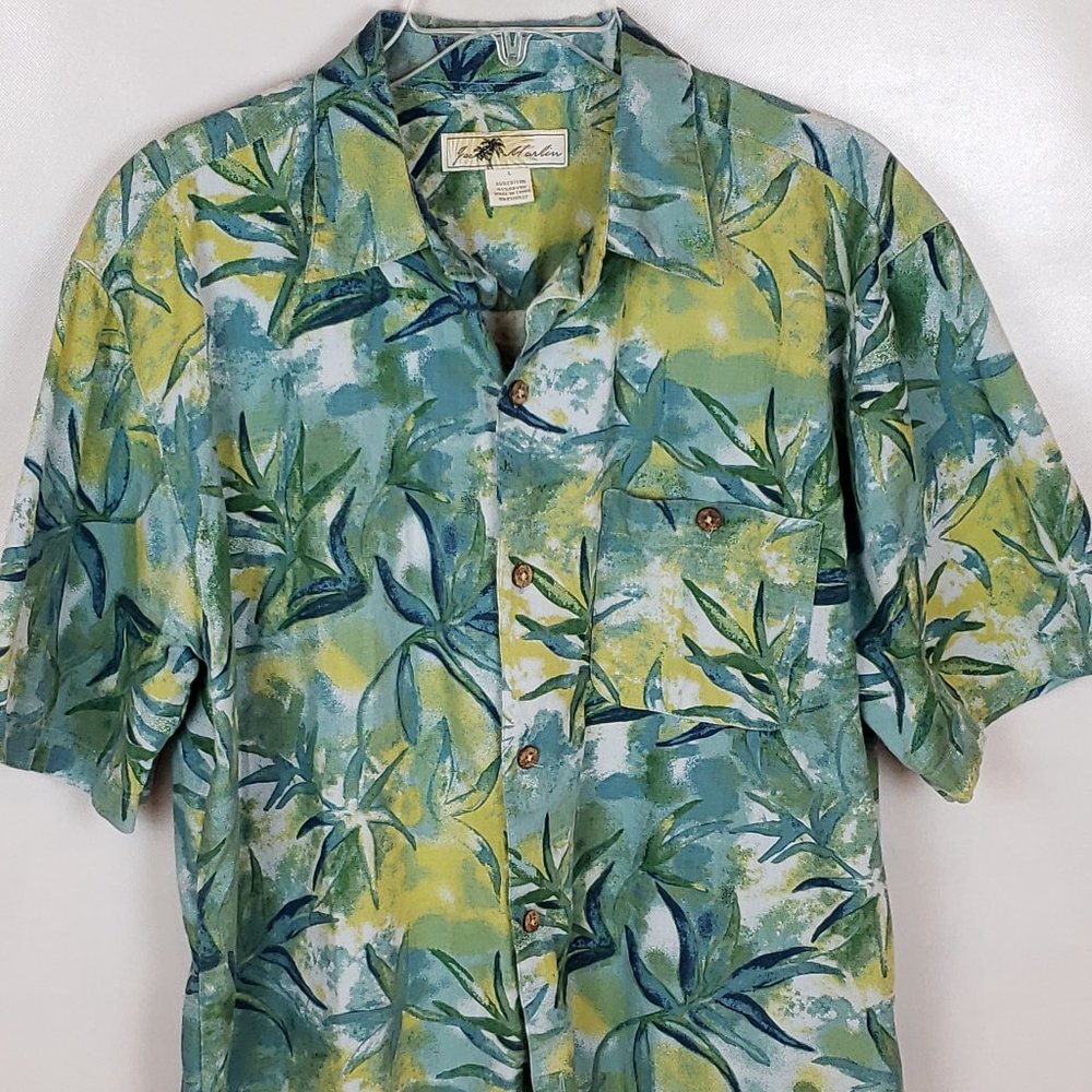 Mens Joe Marlin Floral/Hawaiian Button Up Shirt L